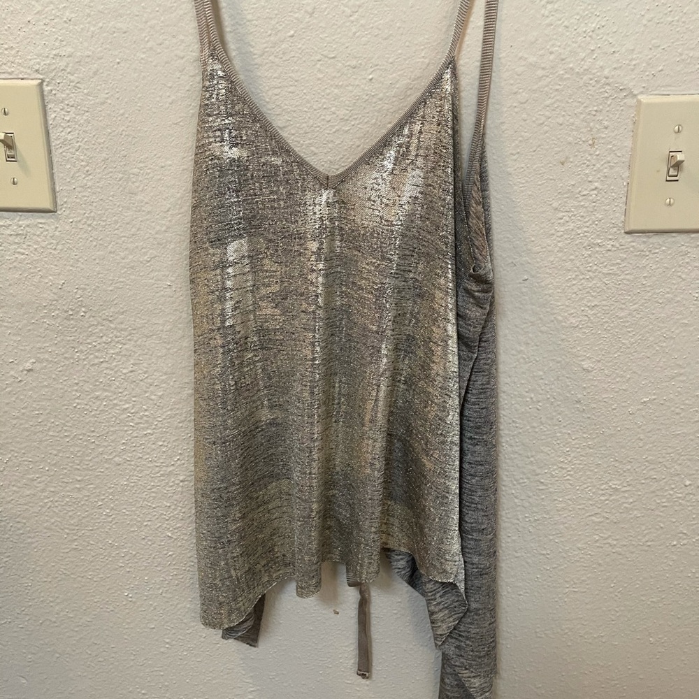Zara Metallic Tie Tank Top